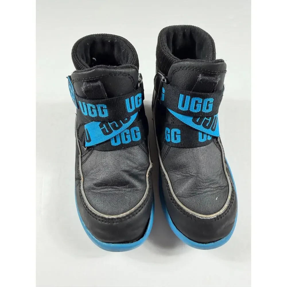 UGG Kids Tabor Waterproof Boots Logo Patch Black Blue Toddler Size 10 (EU 27)